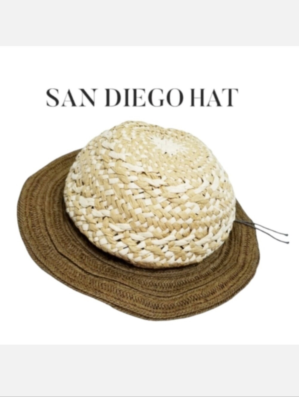San Diego Hat Company All Natural 2-tone Packable Floppy Straw Hat